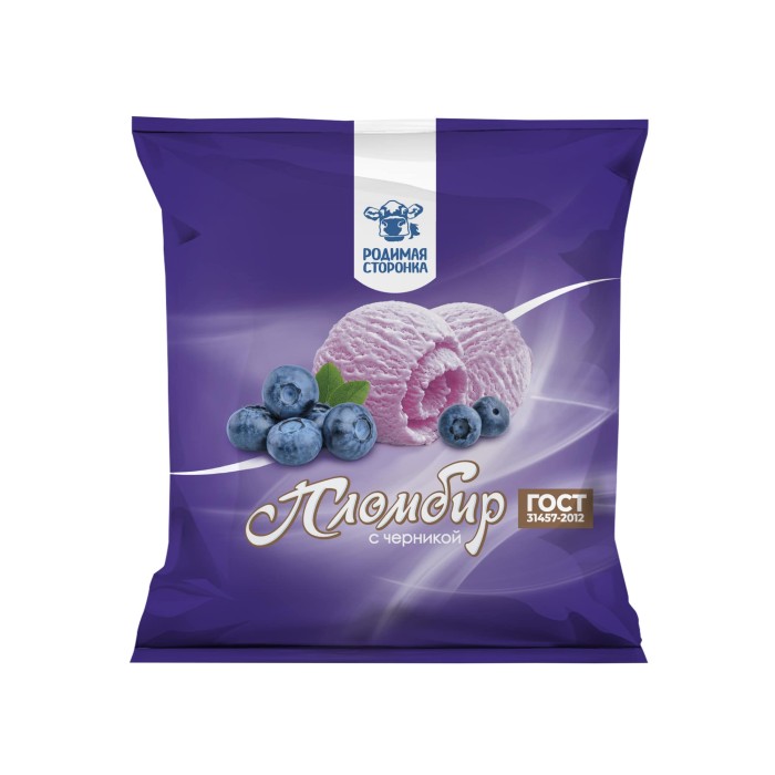 Пломбир с черникой 12% 900г 1