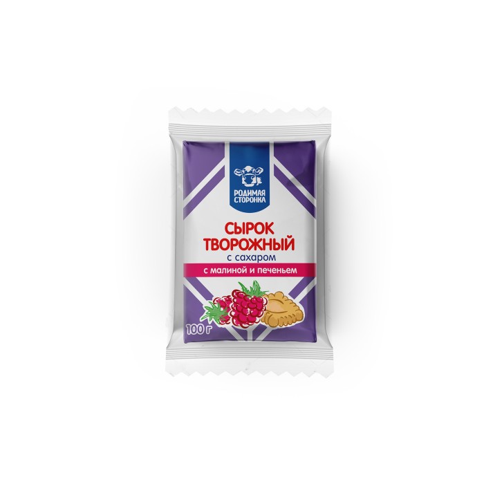 Сырок творожный с малиной и печеньем  8% 1