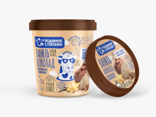 Мороженое сливочное ванильное и шоколадное  10 %